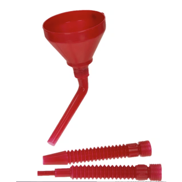 Plastic funnel, flexible tube