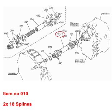 Drive shaft Kubota X20, X24, GT3, GT5, GT8